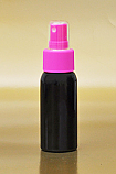 SNSET-50BBPETCLFMS-50ml Black Boston PET Bottle with Hot Pink Fine Mist Sprayer 24/410 