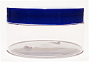 SNJAR200CLFDBL-200g Clear PET Plastic Jar with 89/400 Flat Deep Blue Lid