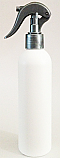 SNSET-250WBHDPESSNS-250ml White HDPE Boston Bottle with a 24/410 Silver Swan Neck Sprayer
