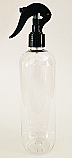 SNSET-500CBBSNS-500ml Clear Boston PET bottle with 24/410 Black Plastic Swan Neck Sprayer 