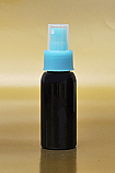 50ml Black Boston PET Bottle with Sky Blue Fine Mist Sprayer 24/410  