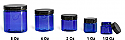 SNJARCBBL-4oz -  4oz Plastic Jar Cobolt Blue PET Straight Sided Jar with Black Smooth Plastic  Cap